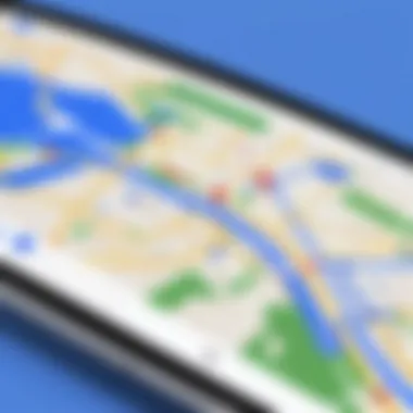 Advanced Navigation Technology in Google Maps Illustration of advanced navigation technology