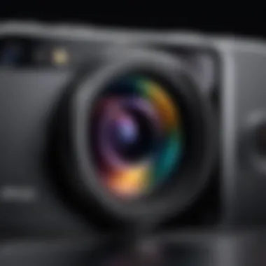 Close-up view of the advanced camera system in the latest iPhone, highlighting its features.