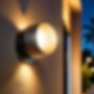 Close-up view of innovative Philips smart outdoor lighting technology.