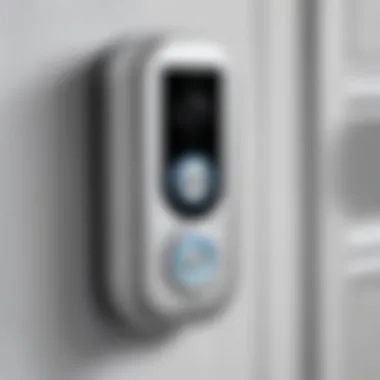 Close-up view of the Ring Doorbell device showcasing its sleek design