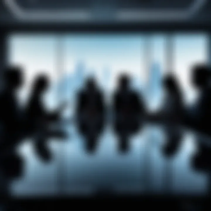 Silhouette of Investors in Boardroom Meeting