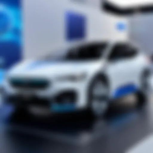 Subaru's innovative electric vehicle prototype showcased at an automotive exhibition.