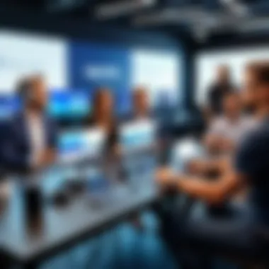 Entrepreneurs at a Live Streaming Event Entrepreneurs engaging in a live streaming event