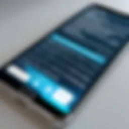 A close-up view of a smartphone displaying text being translated in real-time.