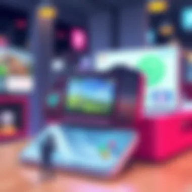 Illustration showcasing the evolution of mobile game technology