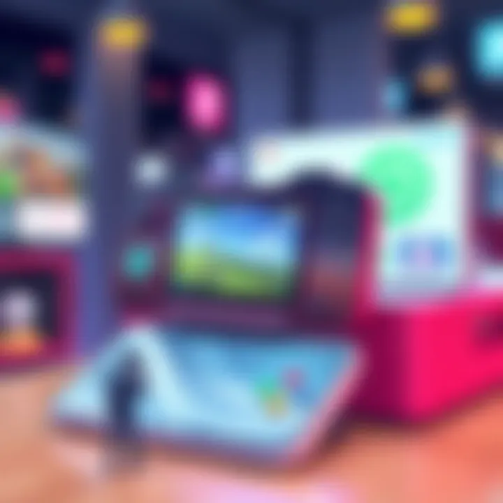 Illustration showcasing the evolution of mobile game technology