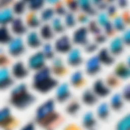 A visually striking representation of various SaaS models on a digital landscape.