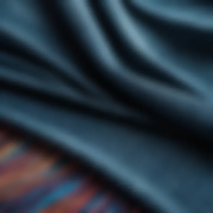 A close-up of unique fabric textures used in threadless clothing, highlighting craftsmanship and creativity.