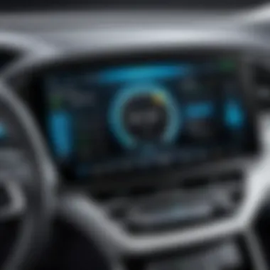 Innovative Dashboard of a High-Range PHEV Advanced plug-in hybrid vehicle dashboard showcasing electric range