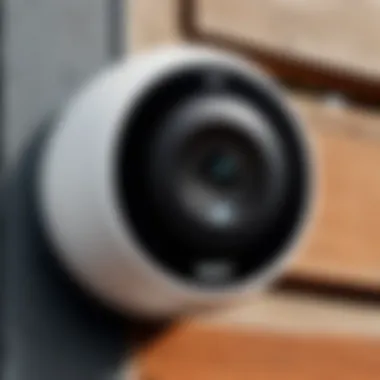 Detailed view of the Nest Outdoor Camera showcasing its design