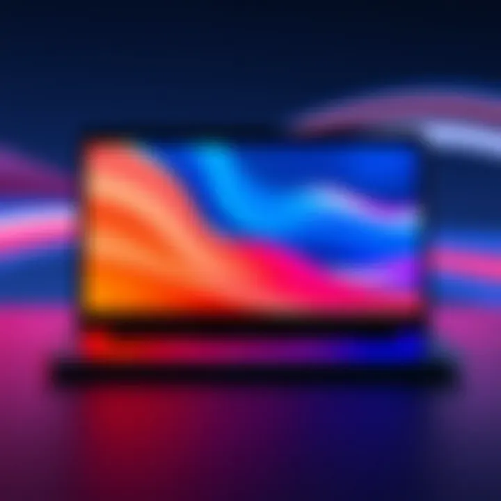 Display of the new MacBook Pro 13 inch showcasing vibrant colors and clarity