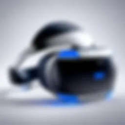 Close-up of PS VR headset showcasing design elements