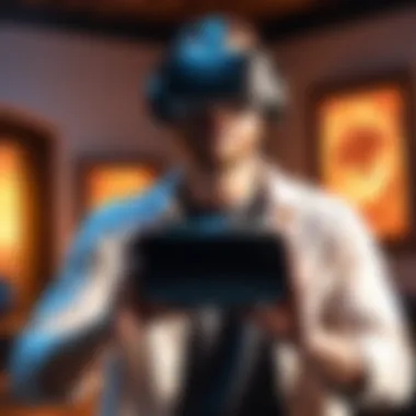 Immersive Supernatural Adventure in VR User experiencing a supernatural VR adventure