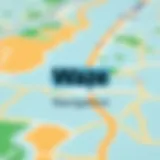 Waze Navigation Interface Dynamic map interface showcasing Waze navigation