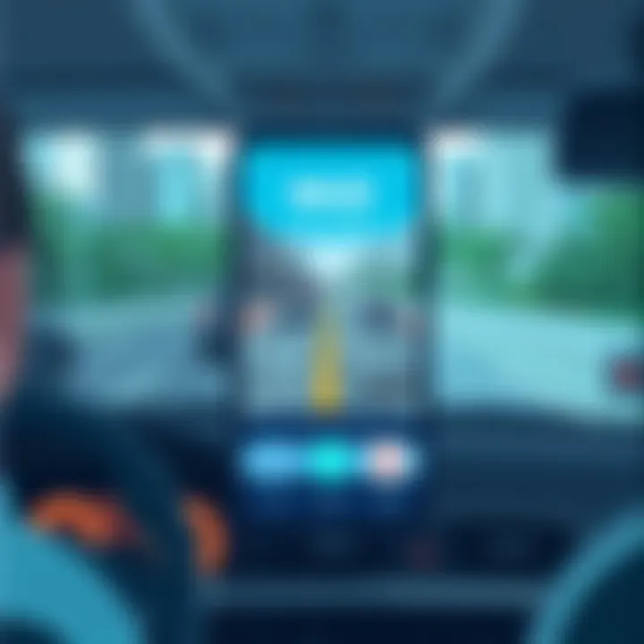 Illustration of real-time traffic updates within Waze