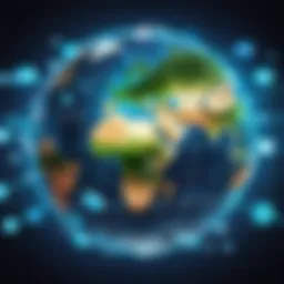 A visual representation of global financial networks enhancing money transfers.