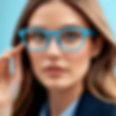 Augmented Reality in Eyewear Shopping User engaging with augmented reality technology on Android