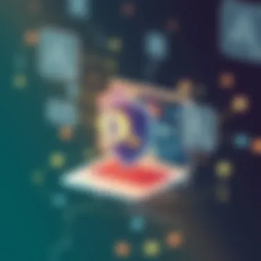 Blockchain Security in Messaging Illustration of blockchain technology enhancing security