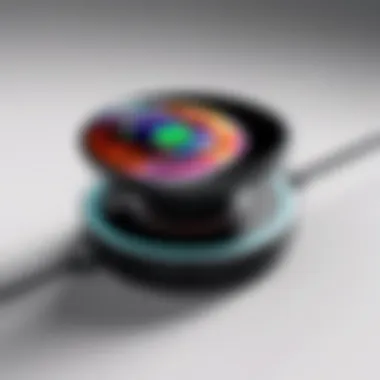 Wireless Charging Convenience with PopSocket Close-up of an iPhone charging wirelessly with a PopSocket attached