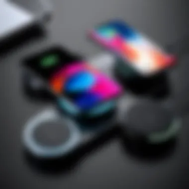Variety of Wireless Chargers for iPhone and PopSockets Different models of wireless chargers compatible with iPhones and PopSockets