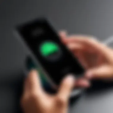 User Experience Enhancements with Wireless Charging User adjusting PopSocket while the iPhone is charging wirelessly