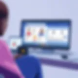 Facebook Workplace Interface Dynamic interface of Facebook Workplace showcasing communication tools