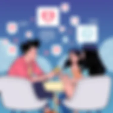 Social Dynamics Around Dating Apps A group of friends discussing their experiences with dating apps, highlighting social interactions.