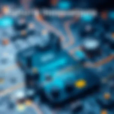 Future Innovations in Translation An abstract concept of future trends in translation technology with digital elements.