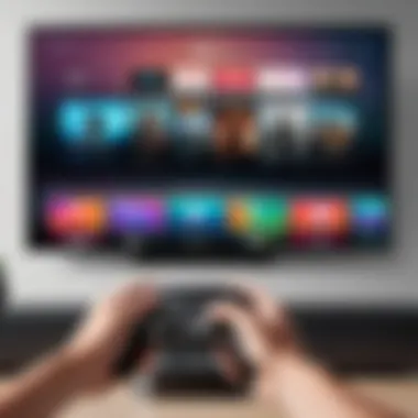 Engaging Gaming Experiences on Apple TV A user enjoying gaming on Apple TV with friends