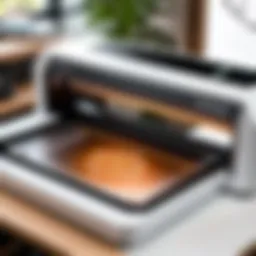 Overview of Glowforge laser cutter on display