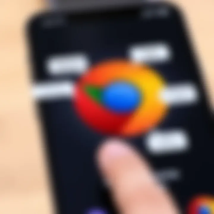 Illustration of browsing experience improvements on iPhone