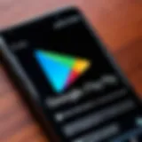 Smartphone with Google Play logo