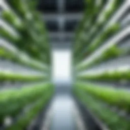 Vertical farm showcasing lush greenery and advanced hydroponic systems