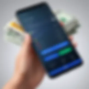 Digital Transaction with GPay Illustration of sending money digitally with GPay