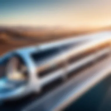 Futuristic Hyperloop Design A futuristic concept of hyperloop transportation