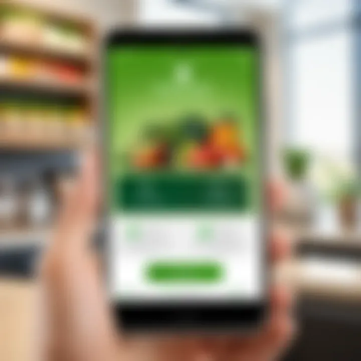 Sleek smartphone displaying Instacart Express benefits