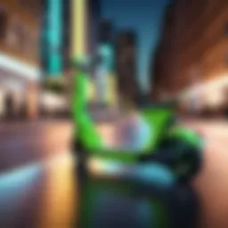 Sleek Lime scooter gliding through city streets