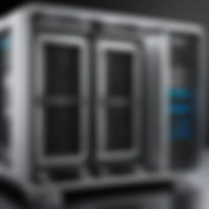 Diagram illustrating optimal airflow and cooling solutions for Mac Minis in a server rack.