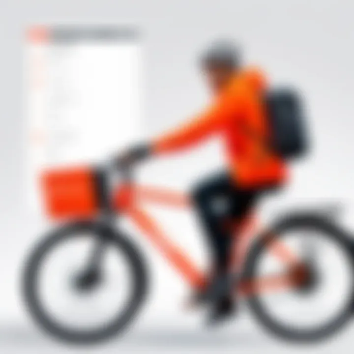 Illustration of a person meeting DoorDash bike delivery requirements checklist