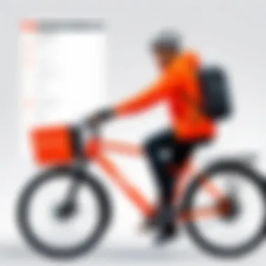 Meeting Requirements Checklist Illustration of a person meeting DoorDash bike delivery requirements checklist