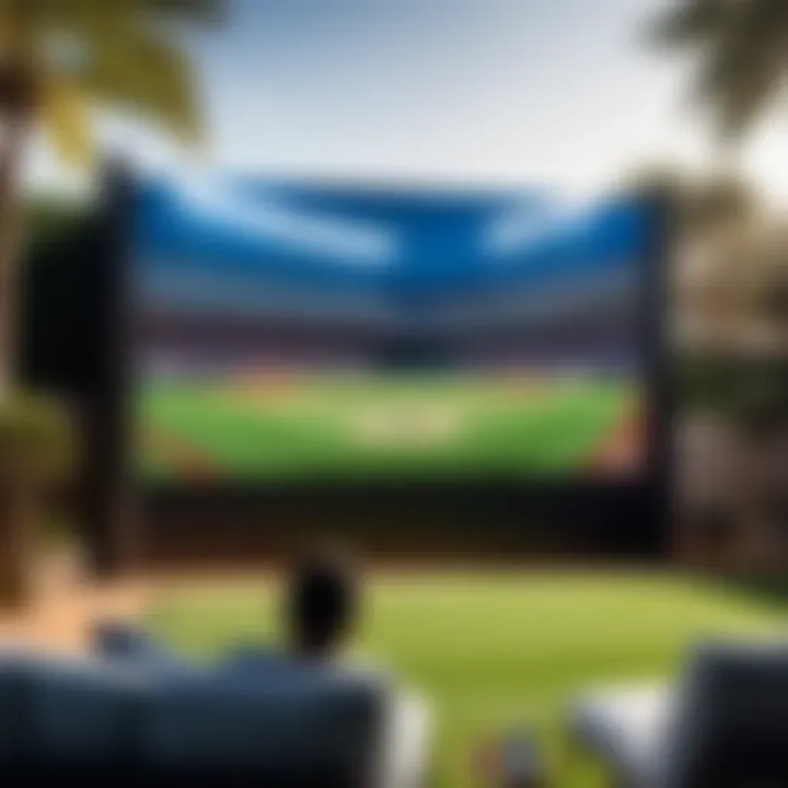 MLB game on large outdoor screen