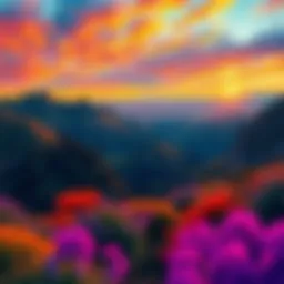 A captivating landscape photograph showcasing vibrant colors and intricate details.