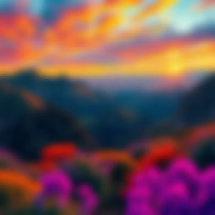 A captivating landscape photograph showcasing vibrant colors and intricate details.