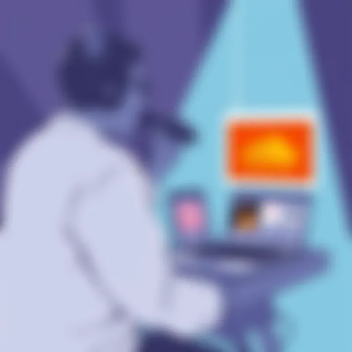 Illustration of a musician using SoundCloud Pro for promotion