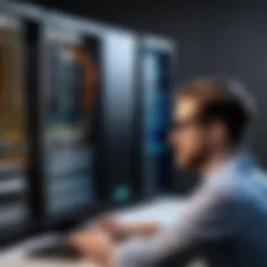 Mastering AWS Server Management Illustration of a user navigating through AWS server management complexities