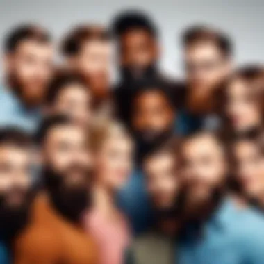 Sharing Experiences in Beard Dating A group of friends discussing their experiences with beard dating platforms.