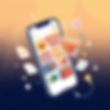 Dynamic Marketplace App Interface Dynamic interface of a marketplace app showcasing diverse items for sale