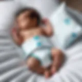 Newborn baby sleeping peacefully in Amazon diapers size 1