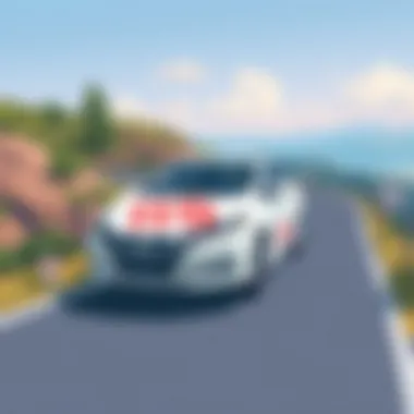 Scenic drive featuring Nissan Leaf on a winding road