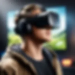 Virtual reality headset showcasing immersive gaming experience